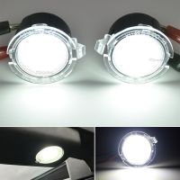 2Pieces White Led Puddle Lights Module Under Rearview Side Mirror Lamps For Toyota Tundra 2007-2021 Sequoia 2008 2009 2010-2021