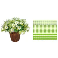 1 Bouquet 28 Heads Artificial Fake Daisy Flower &amp; 407 Pcs Diy Glow in the Dark Wall Stickers Fluorescent Round Dot