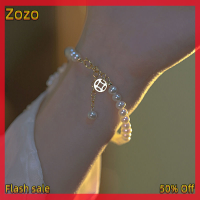 Zozo ✨Ready Stock✨ กำไลข้อมือเลียนแบบเงินทองแดงแบบกลวงปรับได้สำหรับผู้หญิงสร้อยข้อมือไข่มุกพู่ยาวนำโชคแบบกลวงหรูหราเครื่องประดับของขวัญวันเกิดลูกสาวสาวๆ