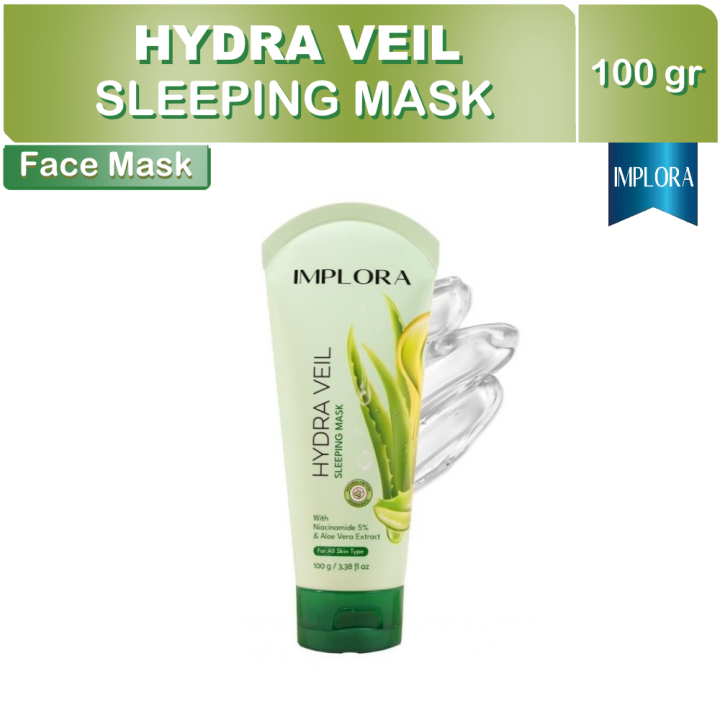 IMPLORA Hydra Veil Sleeping Mask Mencerahkan Melmabapkan Wajah Lazada