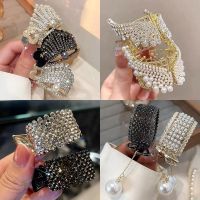 【YF】❂  2023 New Ponytail Grip Clip Korea Rhinestone Metal Hair Fixing Tools Ornaments