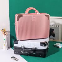 New Style R Suitcase 16-Inch With Code Lock Leather Case Lightweight Small Boarding Luggage 14-Inch Cosmetic Bag Female 新款复古手提箱16寸带密码锁皮箱轻便小型登机行李箱14寸化妆包女