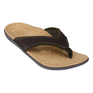 Spenco Yumi Leather Dark Sandals