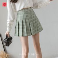 COD ┋♞ imoq55 store [READY STOCK] Hana Fashion – Short Mini A-Line Skirt Plaid Tennis Short Skirt with Safety Pants for Women – HF0010 –高腰格子