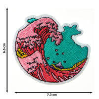 JPatch - คลื่นลมพายุ ทะเล ธรรมชาติ  ที่ซ่อนความน่ากลัว เกรี้ยวกราด ตัวรีดติดเสื้อ อาร์มรีด อาร์มปัก มีกาวในตัว การ์ตูนสุดน่ารัก งาน DIY Embroidered Iron/Sew on Patches