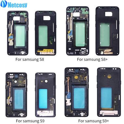 Netcosy ฝาครอบโครงหน้ากากกลาง G955สำหรับ Samsung S8 G950 S8,ฝาครอบอะไหล่เปลี่ยน S9 Samsung G960 S9 Plus G965