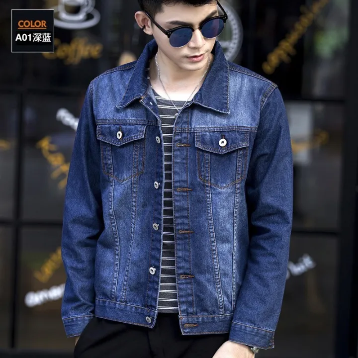 Men's maong jacket/stretchable/denim/light blue/denim blue/dark blue ...