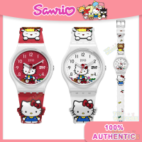 ของแท้100% Sanrio Hello Kitty นาฬิกาสำหรับเด็กเด็กผู้หญิงเมโลดี้นาฬิกาควอตซ์กันน้ำสำหรับเด็กนาฬิกาข้อมือน่ารักเด็กผู้ชายเรืองแสงใสลายคิตตี้320