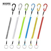 [A Full of energy] Booms ตกปลา T04ตกปลา Lanyards เชือกความปลอดภัย Wirewith Carabiner Coil Lanyard Retractable 1.5MFishing Takle Tools