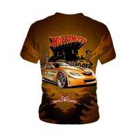 2023 NEWHotWheels Cars เสื้อยืดสำหรับเด็ก Racing Boys Summer Tees