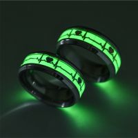 Fashion Wedding Band Couples Fluorescent In Dark Rings Jewelry Anillo