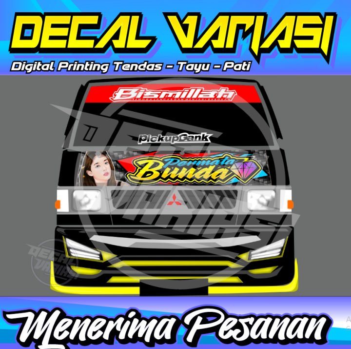 [TERBARU]STIKER DECAL-STIKER KABIN MOBIL PICK UP L300-STIKER KACA ...