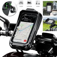 【LZ】▬™☌  Impermeável motocicleta e bicicleta telefone titular suporte GPS universal celular titular 360 ° giratória guidão ajustável clipe de telefone