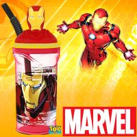 แก้วน้ำ3มิติพร้อมฝาปิดและหลอดลิขสิทธิ์แท้นำเข้าจากออสเตรเลีย MARVEL IRON-MAN Zak Licensed 3D Figurine Tumbler