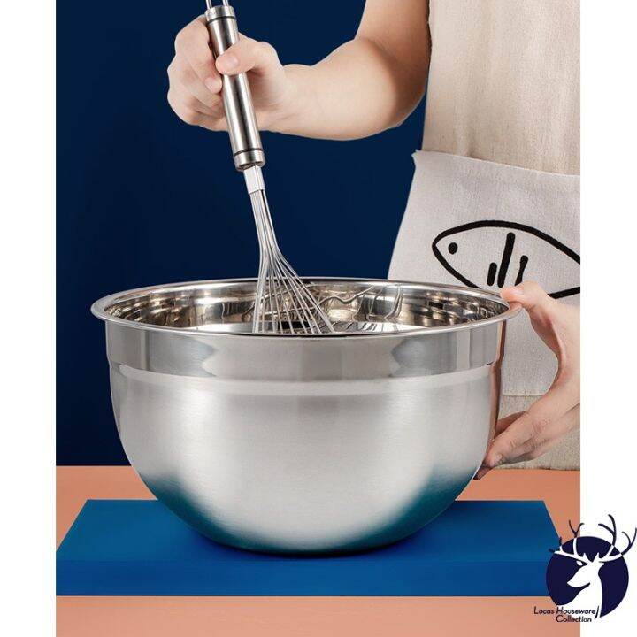 HEAVY DUTY STAINLESS STEEL SALAD BOWL MIXING BOWL EXTRA LARGE DEEP THICK BOWL / KITCHEN MIXING