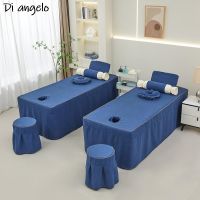 【jw】✓▼✱  Folha de cama cabeleireiro cor sólida Algodão Material De Linho Salão beleza Colcha com Buraco Massagem Corporal Bed Cover 1Pc