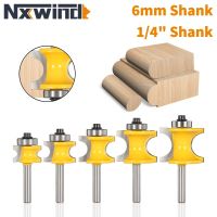 NXWIND 5PCS 6MM 6.35MM Shank Bull Nose Radius Bit Router Bit เครื่องตัดมิลลิ่งงานไม้สําหรับไม้ Bit Face Mill