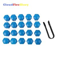 CloudFireGlory Tire Protector 19mm Blue Plastic Remover Tool 20x Car Styling Wheel Nut Protection Auto Hub Screw Bolt Head Cove