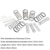 20PCS 0.2*2 2.5 3*5-50mm Spring Steel Small Compression Release Mechanical Return Spring Pressure Spring OD 2mm 2.5mm 3mm Spine Supporters