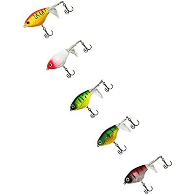 Fishing Lures Set Topwater Baits with Floating Tractor Rotating Tail Propeller Box Artificial Surface Hard Lure 5Pc