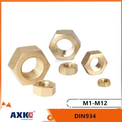 【CW】 5/10/20/50/100pcs DIN934 Solid Brass Copper Hex Hexagon Nut for M1 M1.2 M1.4 M1.6 M2 M2.5 M3 M4 M5 M6 M8 M10 M12 Screw Bolt