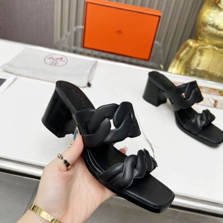 2023-new-high-heel-slippers-womens-genuine-leather-square-head-thick-heels-versatile-large-sandals-outgoing-slippers