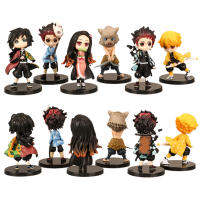 Microgood 6Pcs Demon Slayer Tanjirou Zenitsu Huntress Action Figuresอะนิเมะของขวัญรูปปั้นเล็กPVC