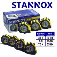 ตลับเมตร 3.5 เมตร 5 เมตร 7.5 เมตร 10 เมตร ตลับเมตรหุ้มยาง STANNOX คุณภาพดี ตลับเมตร หน้ากว้าง 25mm กันกระแทก กันตก หนาอย่างดี ราคาถูก