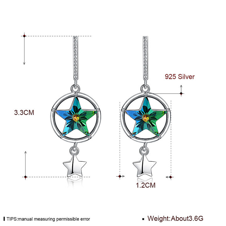 tjp-ออสเตรียคริสตัล-star-drop-ต่างหูยาวเครื่องประดับสำหรับผู้หญิงอุปกรณ์เสริม-s925เงินสเตอร์ลิง-surprise-ราคา