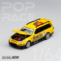 Popprace 1:64 STAGEA PENNZOIL รถโมเดล Diecast สีเหลือง