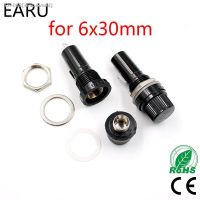 ☾✣ 5pcs/lot 6x30mm glass fuse holders 6x30 black insurance tube socket fuse holder for 6x30 insurance Panel Mount Fuse Holder