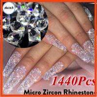 DANCH 1440pcs/bag 1.1mm ความงามของผู้หญิง เครื่องประดับเล็บ ตกแต่ง DIY เล็บไมโคร Rhinestones คริสตัลทรงกรวยเพทาย ตกแต่งเล็บ Rhinestones หลวม