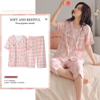 ฤดูร้อน Plus 4XL ชุดนอนดอกไม้ Elegant Womens Dots ชุดนอนชุดนอน Lady ชุดนอน Loungewear Pijama Mujer Homewear แฟชั่น