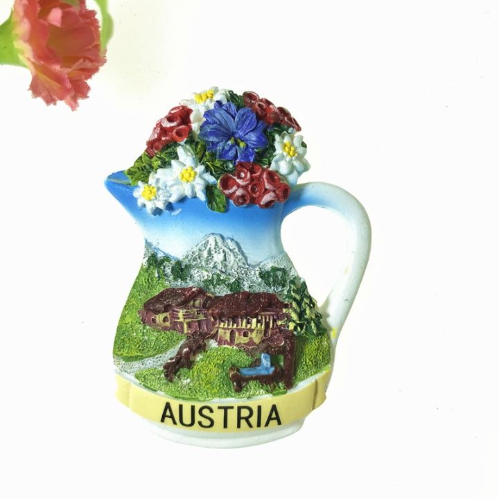 austria-the-alps-famous-ski-resort-travel-souvenir-fridge-magnets-3d-hand-drawn-creative-household-adornment-resin