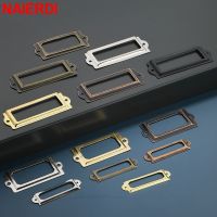 ∏✳✎ NAIERDI 10PCS Antique Brass Metal Cabinet Drawer Label Pull Frame Name Card Holder Cabinet Drawer Box Case Knob Furniture Handle