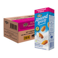 [ส่งฟรี!!!] บลูไดมอนด์ อัลมอนด์ บรีซ นมอัลมอนด์ รสจืด 180 มล. x 24 กล่องBlue Diamond Almond Breeze Almond Milk Unsweetened Original Flavor 180 ml x 24 Boxes