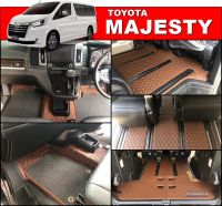 พรมปูพื้นรถยนต์6D TOYOTA MAJESTY พรม6D 10มิล หนังPUแท้ เต็มคัน +ใยดักฝุ่นคู่หน้า ST