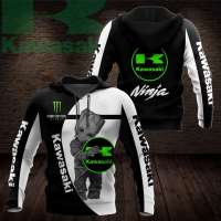 （ALL IN STOCK XZX）  Mens Hoodie Kawasaki Motorcycle Crew 3D T-shirt tops jacket sweatshirt COAT NEW 05  (Free customized name logo for private chat, can be changed with or without zipper)