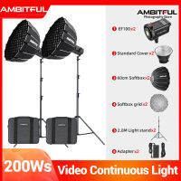 AMBITFUL EF100 LED Video Light Continuous Light Photography Daylight Lighting Adjust Brightness Bowens Mount Support APP Better Godox SL100 Higher power than FL80 SL60W