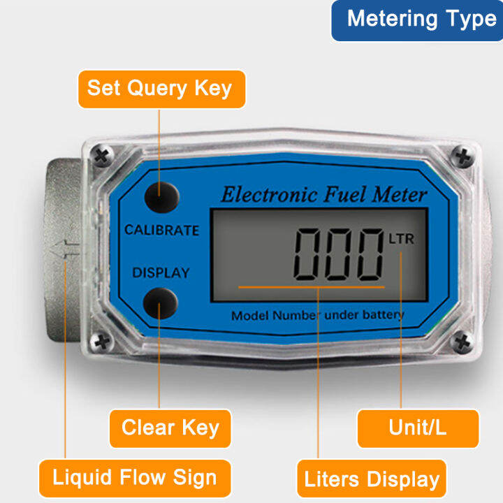 kkmoon-เครื่องวัดการไหลของกังหัน1นิ้ว-เครื่องวัดการไหลดิจิตอล-lcd-10-100lpm-ความแม่นยำ1-สำหรับแก๊สดีเซลน้ำมันก๊าดเมทานอลน้ำ