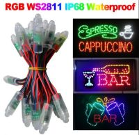 50Pcs LED โมดูล WS2811 5V RGB String Full Color Led Pixel Light 12มม. กันน้ำ IP68คริสต์มาส LED String โคมไฟ WS2801