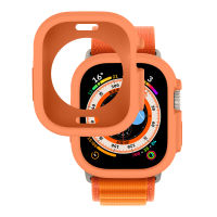 เคส TPU แบบซิลิโคนเคสสำหรับ Apple Watch อัลตร้า49มม. สีลูกอมห่อครึ่งโดยไม่ใช้ฟิล์มสำหรับ I Watch ฝาครอบป้องกันอัลตร้า49มม.