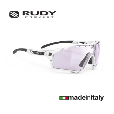 แว่นตีกอล์ฟ Rudy Project Cutline White Gloss ImpactX Photochromic 2 Laser Purple (golf eyewear) แว่นกันแดดเลนส์ปรับสีอัตโนมัติ แว่นกันแดดสปอร์ต แว่นกีฬา ติดคลิปสายตาได้