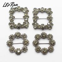 Quality 2Pcs 100 Czech Grey Rhinestone Buckles Diy Decorative Crystal Slider Buckle Diamond Wedding Embellishment Accessories