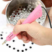 Hot Fix Rhinestone Applicator DIY Wand ความร้อน EU Plug 100ถึง240V เพชรจิตรกรรมปากกา Genround On Applicator