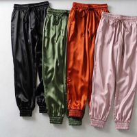 Fashion model shop 2023 Womens Elastic Waist Sports Casual Feet Pants Slippery Trousers