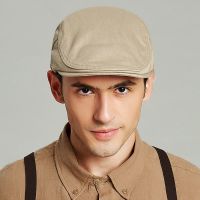 Mens British Ivy Cap Fashion Big Head Men Spring and Summer Leisure Beret Male Solid Cotton Newsboy Hat 55-60cm