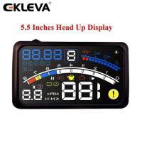 EKLEVA HUD 5.5 inch HUD Head Up จอแสดงผลรถวัดความเร็วรถ OBD2 สมาร์ทดิจิตอล TRIP คอมพิวเตอร์ OBD 2 เครื่องสแกนเนอร์ OBD2 เครื่องวิเคราะห์สัญญาณเตือนความเร็ว