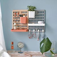 【YF】 Hole Board Wall Shelf Hooks Self-adhesive Storage Rack Desk Organizer Room Organization Various Home Accessories