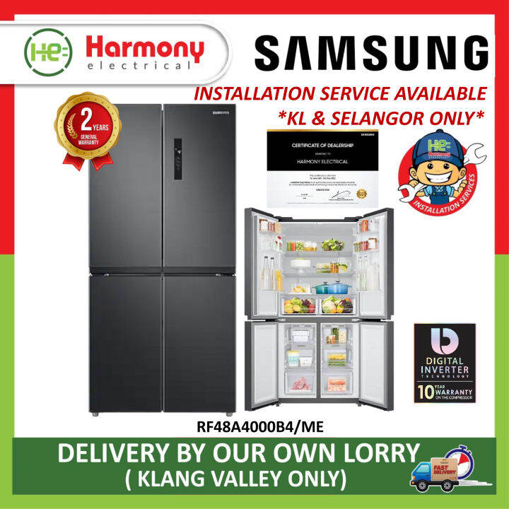 samsung 4 door fridge rf48a4000b4 me